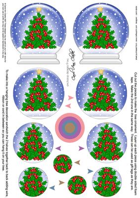 3D Xmas Tree Snow Globe Shaped Tree Decoration