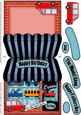 The Little Model Shop Shaped Card Decoupage N Greetings