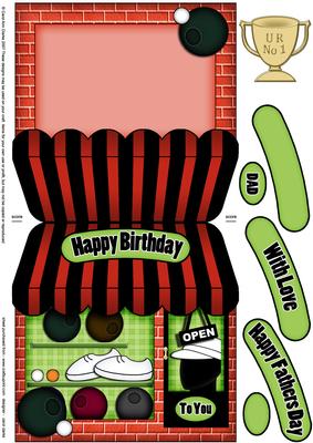 The Little Lawn Bowls Shaped Card Decoupage N Greetings
