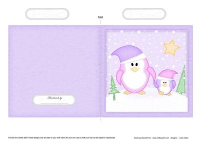 Penguin Felties Cut and Fold Card