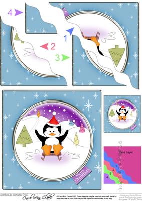 Cute Christmas Penguin - Wavey Corner Stacker
