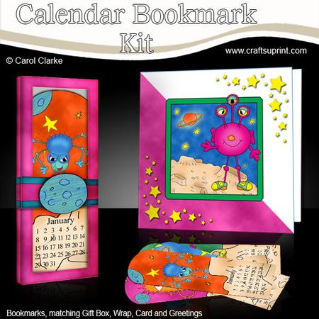 Aliens Everlasting Calendar Bookmark Gift Set N Quick Card