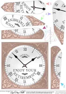 Retirement Clock Fan Pyramage Topper