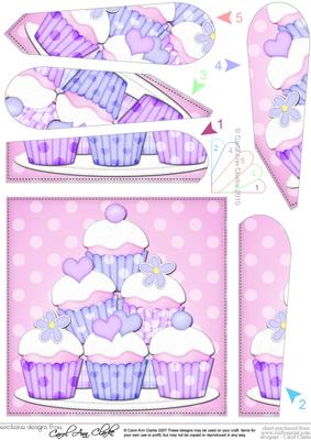 Cupcakes Felties Fan Pyramage Topper