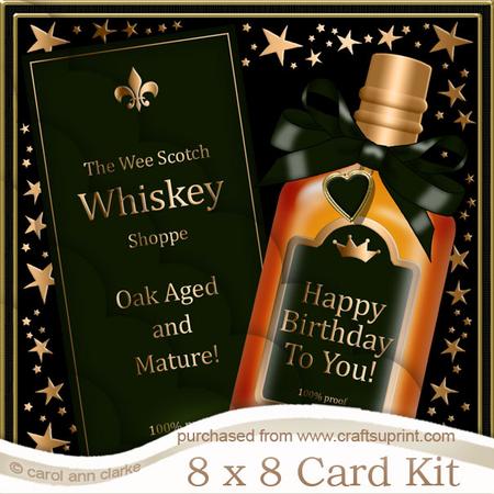 8 x 8 Birthday Whisky Kit with Scalloped Corners