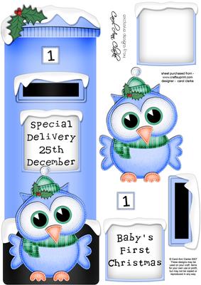 Large Dl Little Hoot Postbox 3D Decoupage
