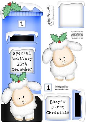 Large Dl Little Lamb Postbox 3D Decoupage