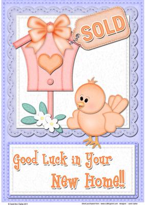 A4 Little Birdie Felties New Home Card Topper