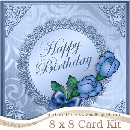 8 x 8 Roses and Metallic Lace Kit with 3D Decoupage
