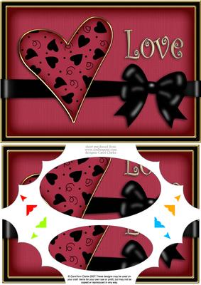 A5 Love Heart Scallop Corners and Pyramage
