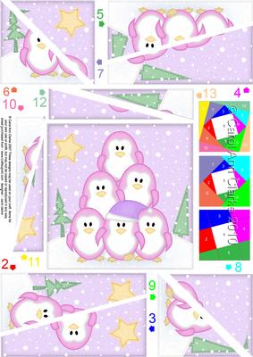 Christmas Penguin Tree Felties Twisted Spiral Side Stacker