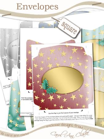 Elegant Christmas Greeting Matching Square Envelope Kit