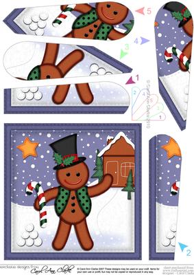 Xmas Gingerbread Man Fan Pyramage Topper