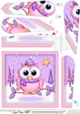 Xmas Little Hoot Fan Pyramage Topper