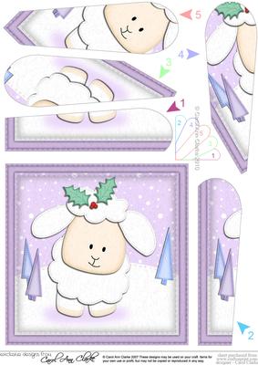 Xmas Little Lamb Fan Pyramage Topper