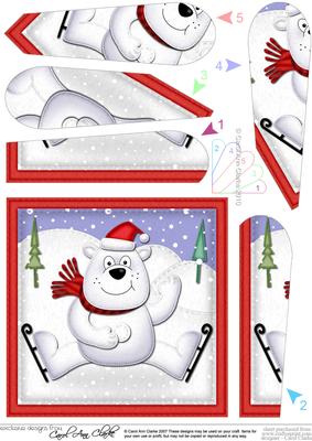 Xmas Ben Polar Bear Fan Pyramage Topper