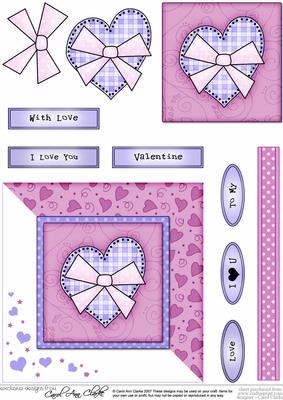 Funky Heart Quick Card with Decoupage