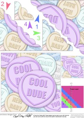 Cool Dude Sweet Heart Scallop Corner Side Stacker Topper