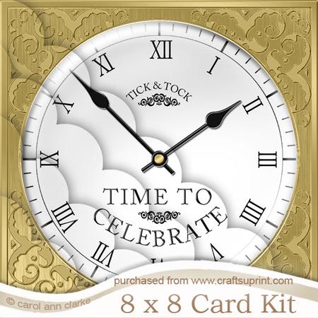 8 x 8 Time to Celebrate Clock Kit with Scalloped Corners