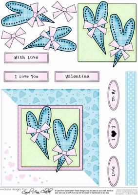Funky Heart Quick Card with Decoupage