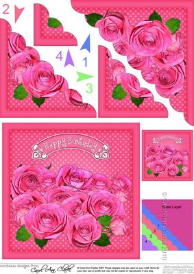 Pretty Roses Scallop Corner Side Stacker Topper