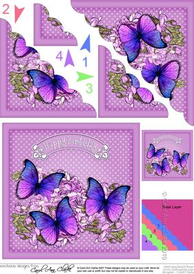 Butterflies N Flowers Scallop Corner Side Stacker Topper