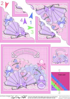 Dragonflies Fans N Perfume Scallop Corner Side Stacker