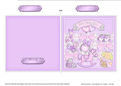 New Baby Girl Cut and Fold Card