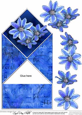 Blue Clematis Diamond Top Card
