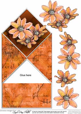 Burnt Orange Clematis Diamond Top Card