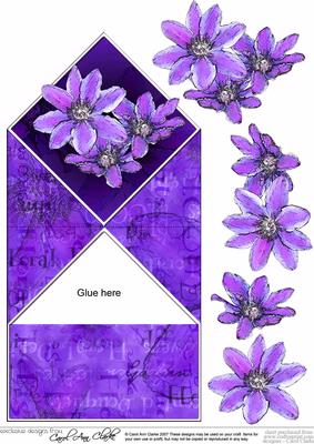 Purple Clematis Diamond Top Card