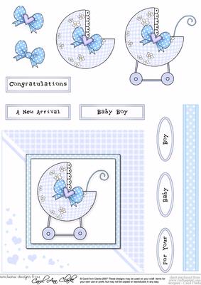 New Baby Boy Quick Card with Decoupage