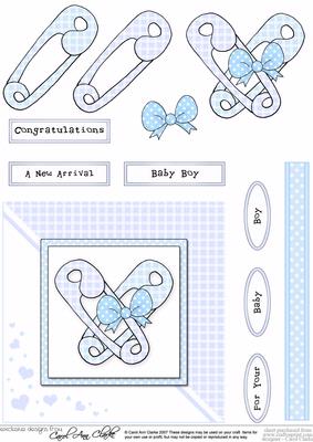New Baby Boy Quick Card with Decoupage