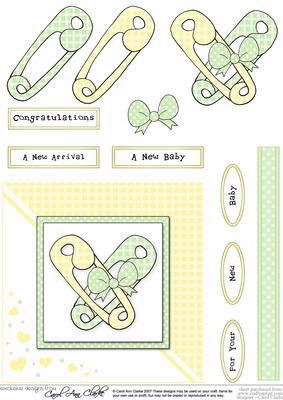 New Baby Quick Card with Decoupage
