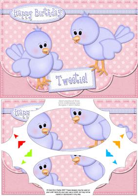 A5 Little Birdie Felties Scallop Corners and Pyramage