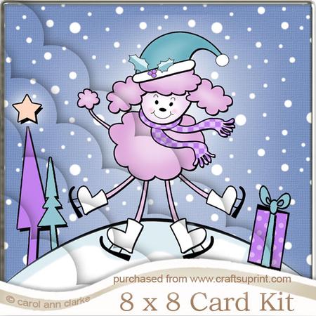 8 x 8 Cute Xmas Poodle Kit with Scalloped Corners