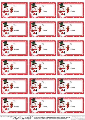 Snowman Christmas Gift Tags