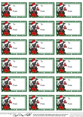 Hamish Scottie Dog Christmas Gift Tags