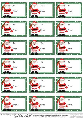 Santa Christmas Gift Tags