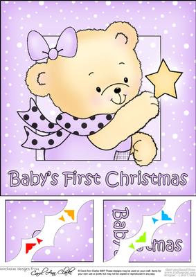 8 x 8 Rosie's Star Baby's 1st Xmas Scalloped Corner Topper