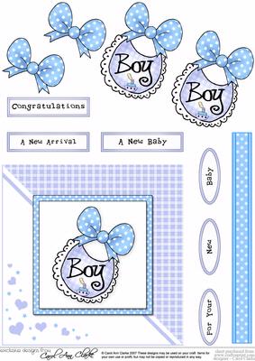 New Baby Boy Quick Card with Decoupage