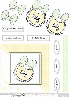New Baby Quick Card with Decoupage