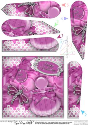 Perfume Lace N Dragonfly Fan Pyramage Topper