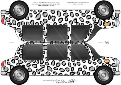 Large Dl Leopardskin Stretch Limo Shaped Card