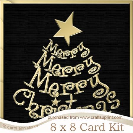 8 x 8 Merry Christmas Tree Kit with Scalloped Corners
