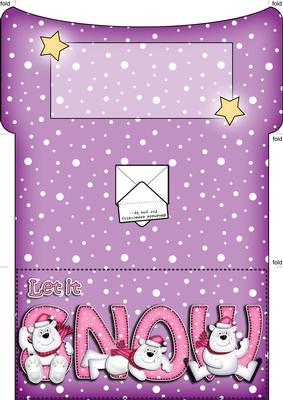 Xmas Let It Snow Polar Bear Money or Gift Wallet and Card
