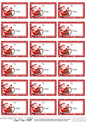 Santa Christmas Gift Tags