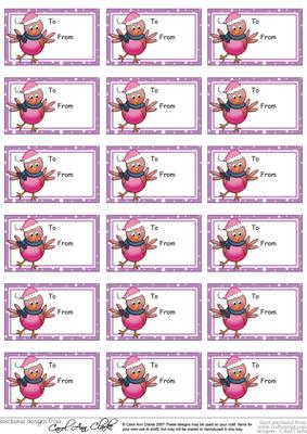 Robin Christmas Gift Tags