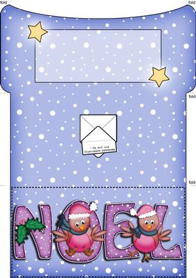 Xmas Noel Robins Money or Gift Wallet and Card