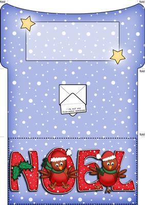 Xmas Noel Robins Money or Gift Wallet and Card